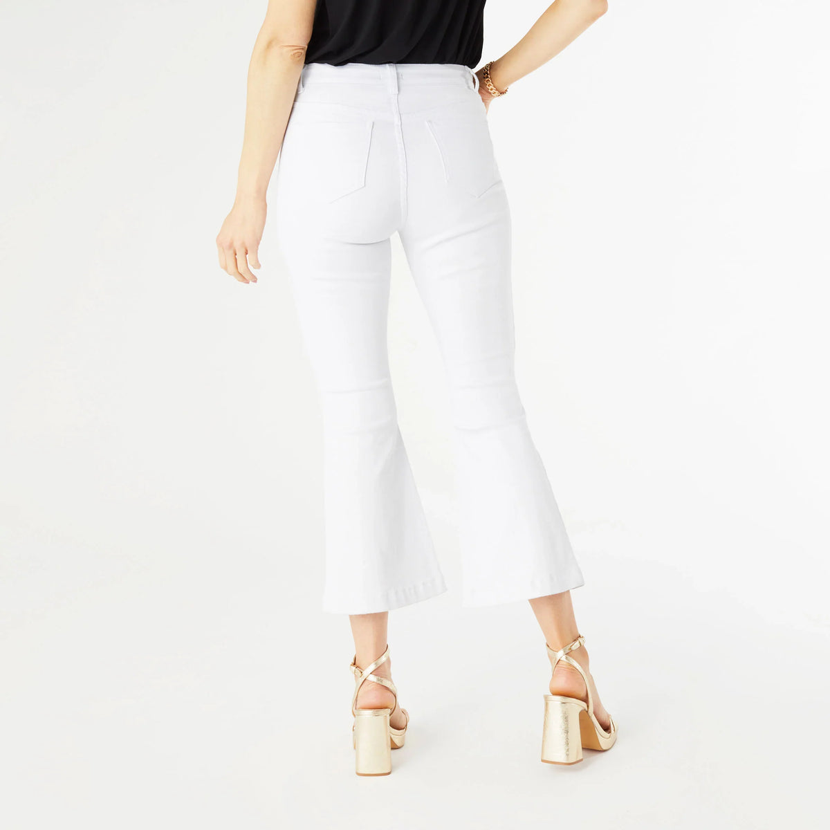 Becket crop flare- crisp white