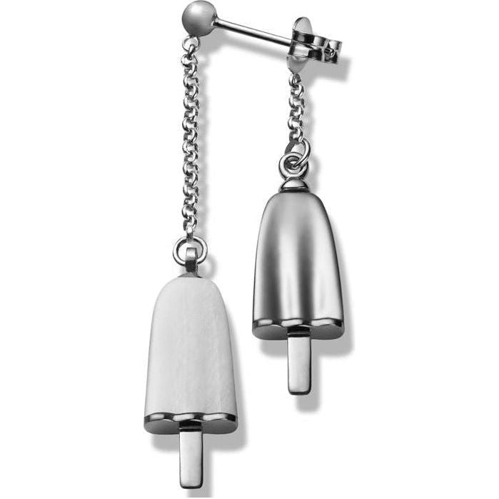 AMBROSINI JEWELS - ORECCHINI doppi ARGENTO 925° ghiacciolo finitura bianca pietra bianca