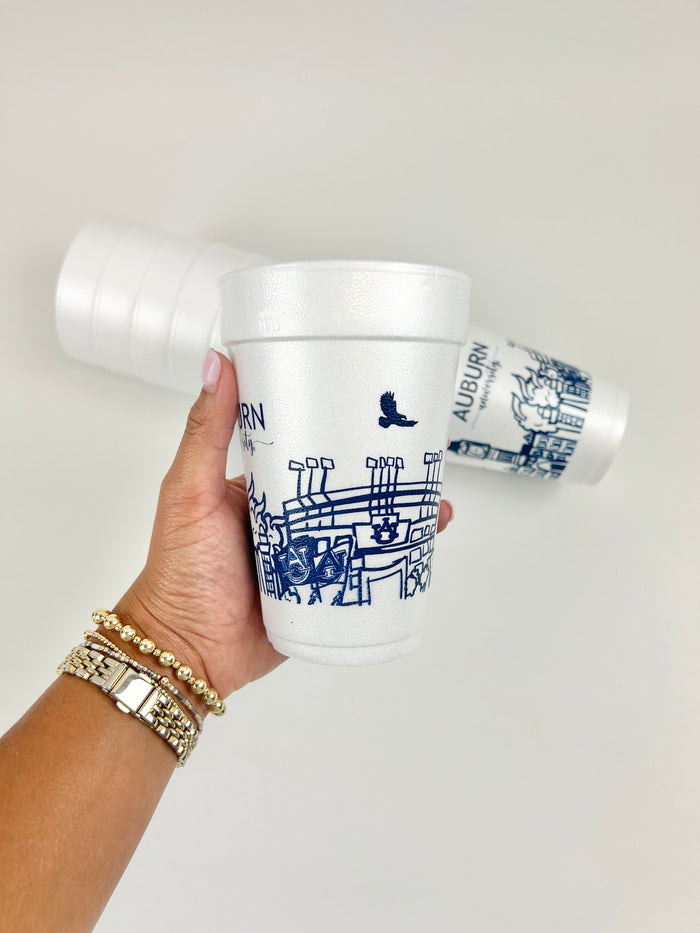 Auburn Skyline Foam Cups Set of 10 Drinkware in at Wrapsody