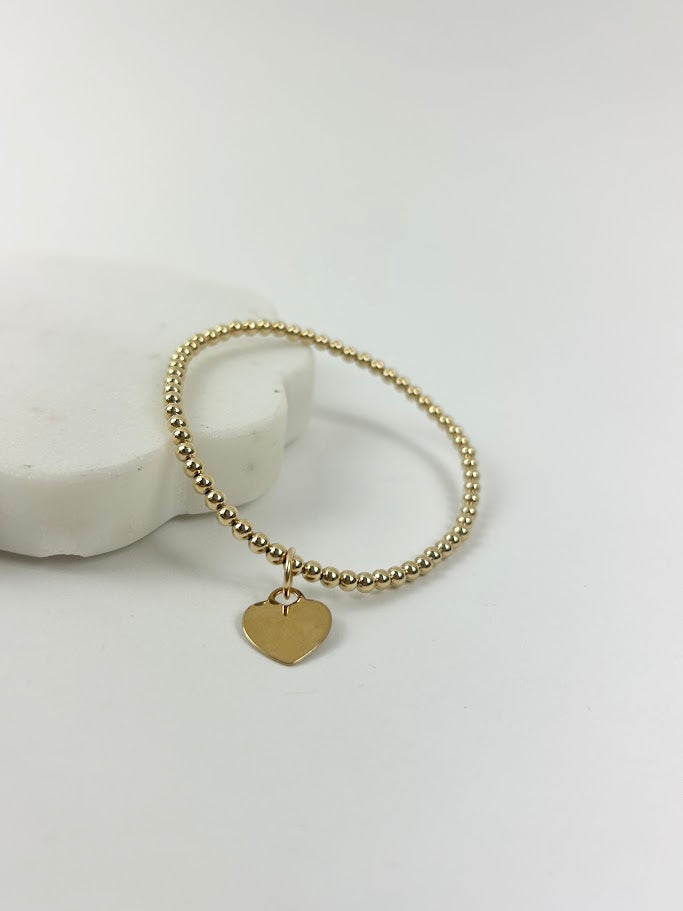 Beaded Blondes Heart Charm Bracelet Bracelets in at Wrapsody