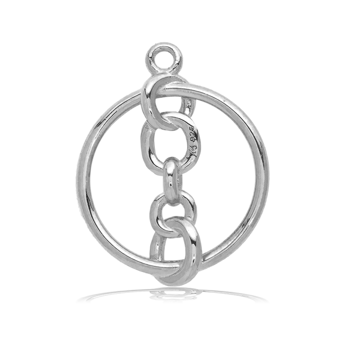 Blue Aquamarine Stone Bracelet with Connection Sterling Silver Charm