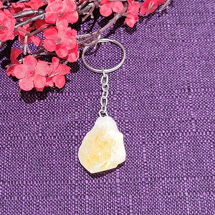 Citrine Point Keychain 4"