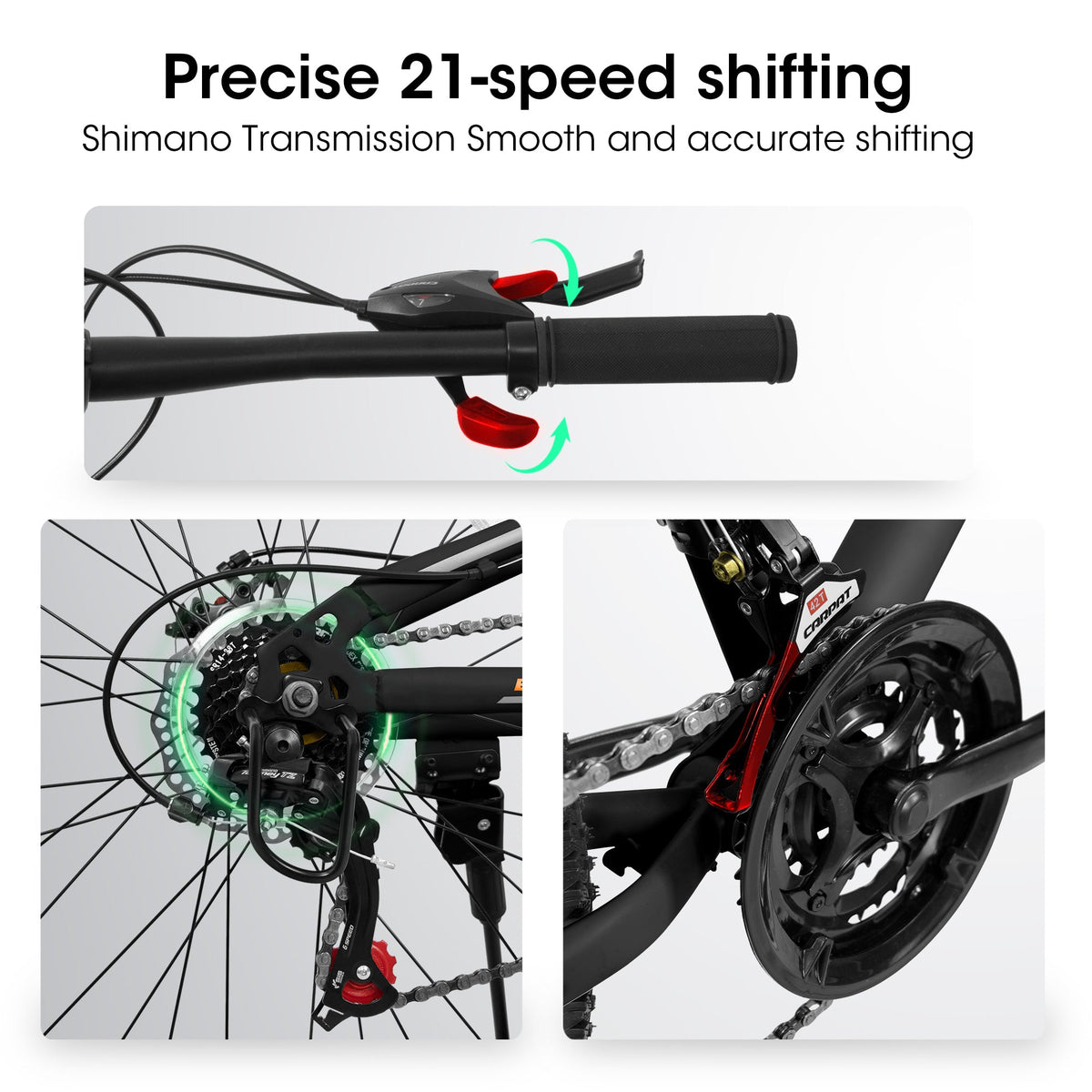 26" Adult Mountain Bike | 21-Speed, Dual Shock Absorption & Disc Brakes