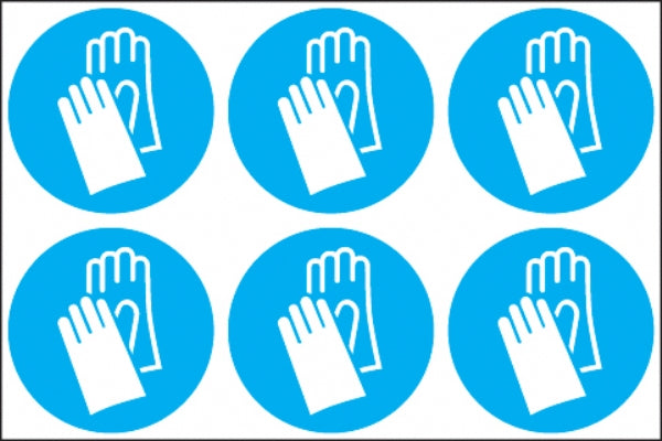 Gloves symbol (24 pack) 6 to sheet