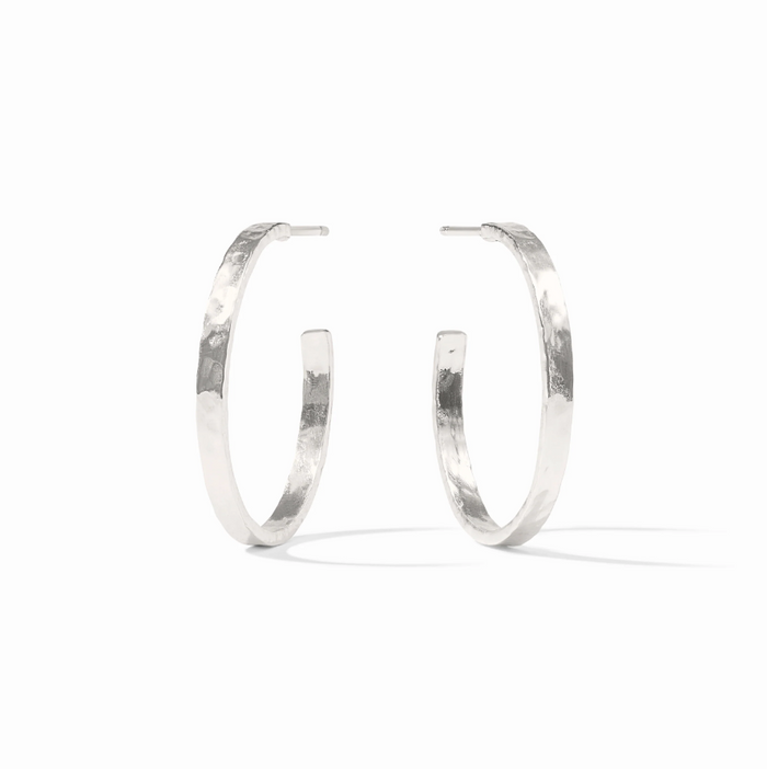 Julie Vos Crescent Hoop Medium in Silver Earrings in at Wrapsody