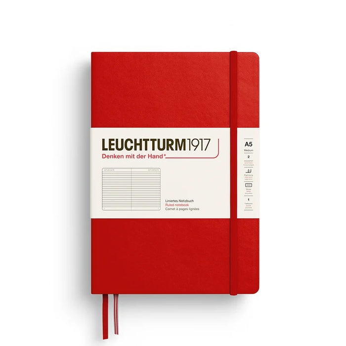 LEUCHTTURM1917 Hardcover Ruled Notebook - A5, Cherry