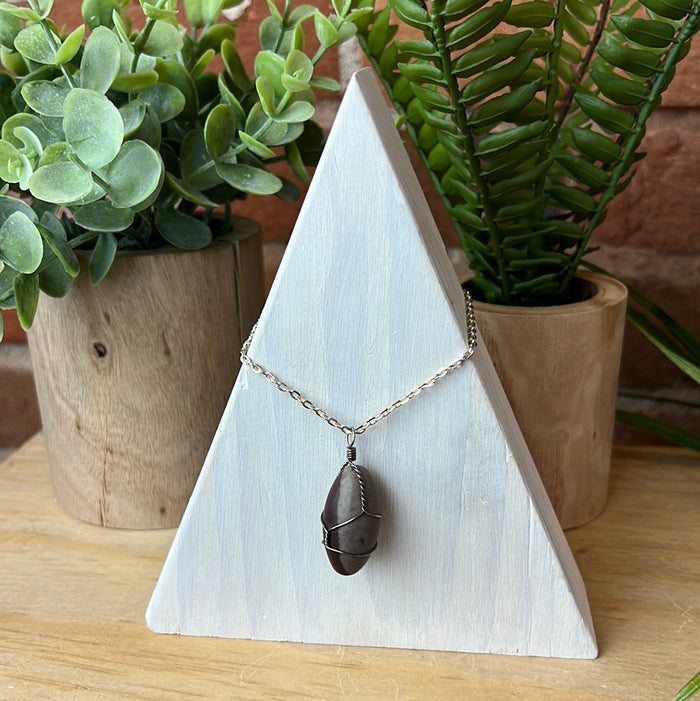 Shiva Lingam Wire Wrapped Pendant 1"