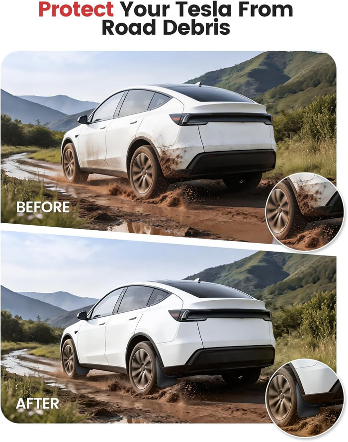 Xprite Mud Flaps for Tesla Model Y Juniper 2025–2026 - No-Drill Splash Guards Set