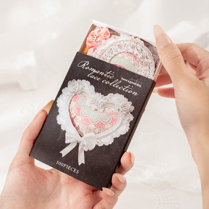 100 Pcs Coquette Lace Stickers LMLS