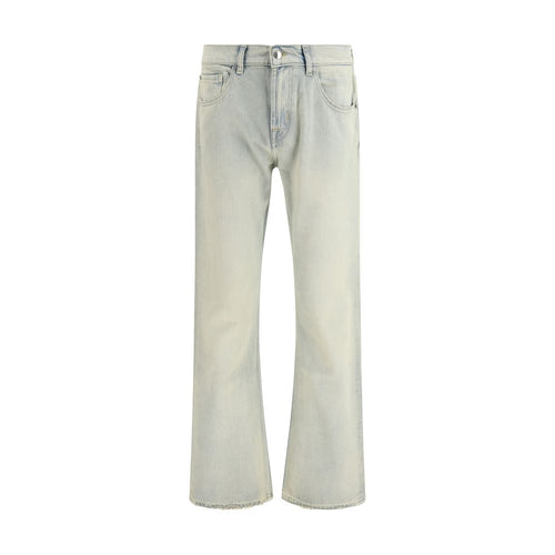 7FOR Beige Cotton Bootcut Jeans