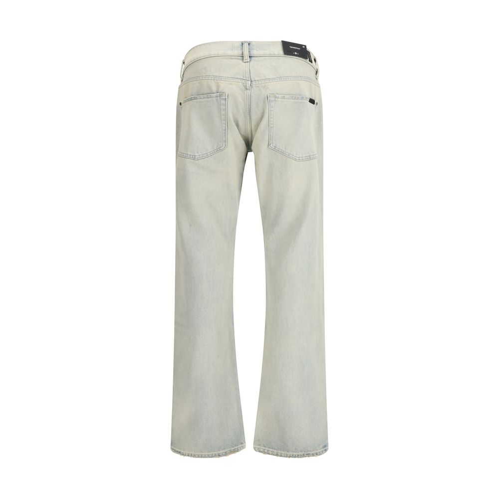7FOR Beige Cotton Bootcut Jeans
