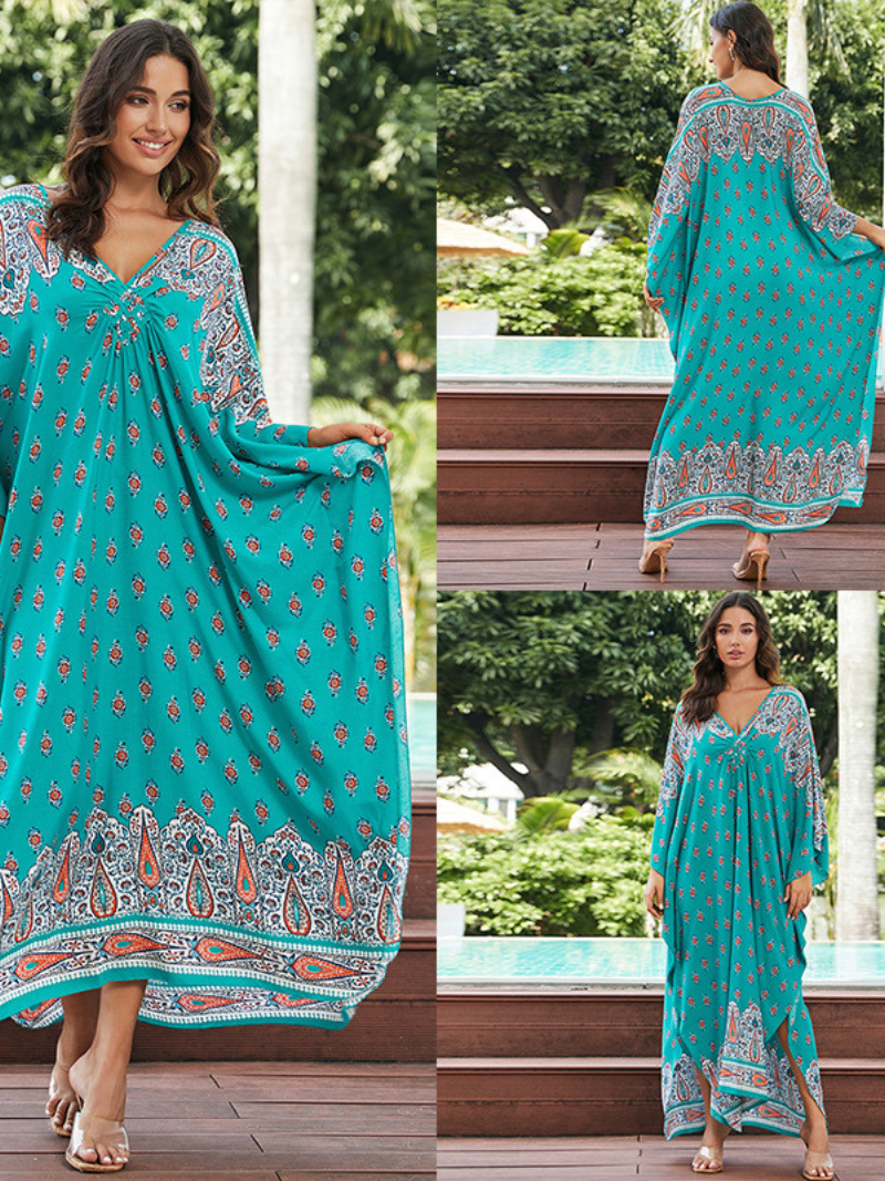 Women's Summer Elevate Beach Cover-Up Long Kaftan Dress