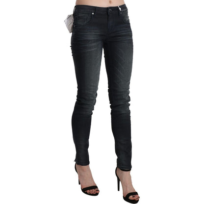 Acht Blue Washed Low Waist Skinny Denim Trouser