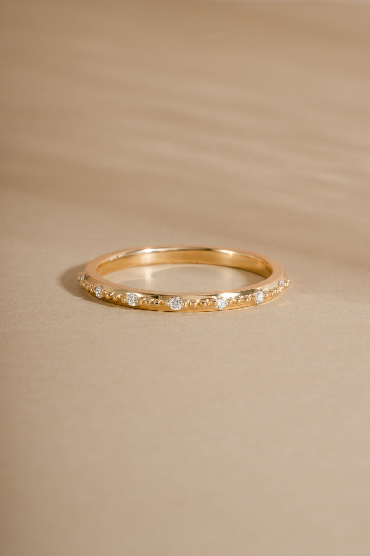 14K Solid Gold Lab Grown Diamond Mia Stacking Ring
