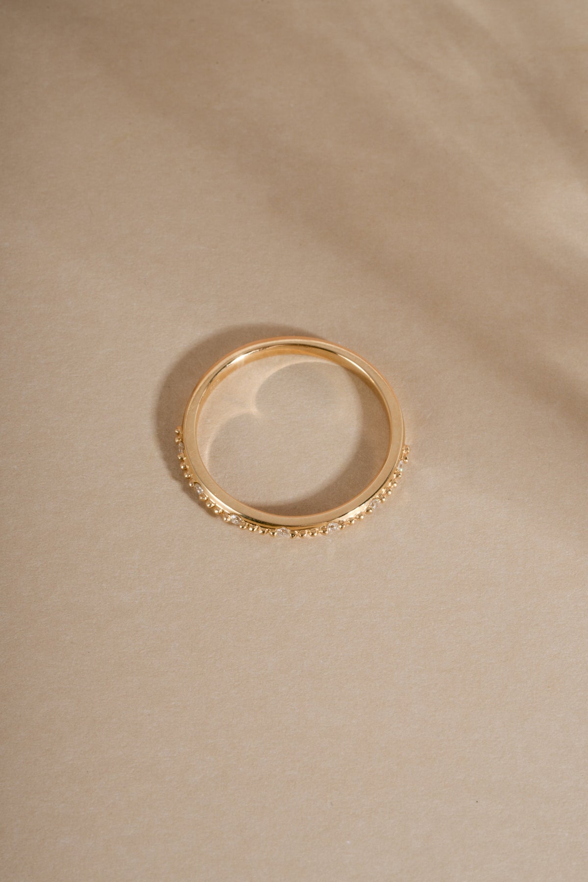 14K Solid Gold Lab Grown Diamond Mia Stacking Ring