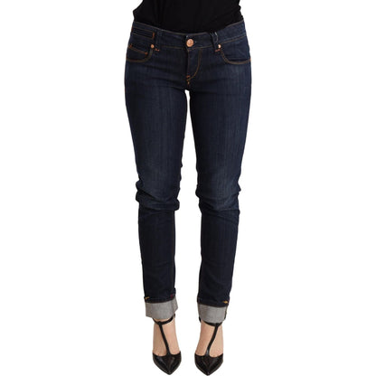 Acht Blue Washed Low Waist Skinny Denim Trouser
