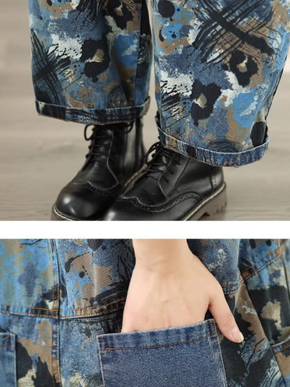 Comfy & Artistic Women's Wide-Leg Denim Overalls | Eva Trends