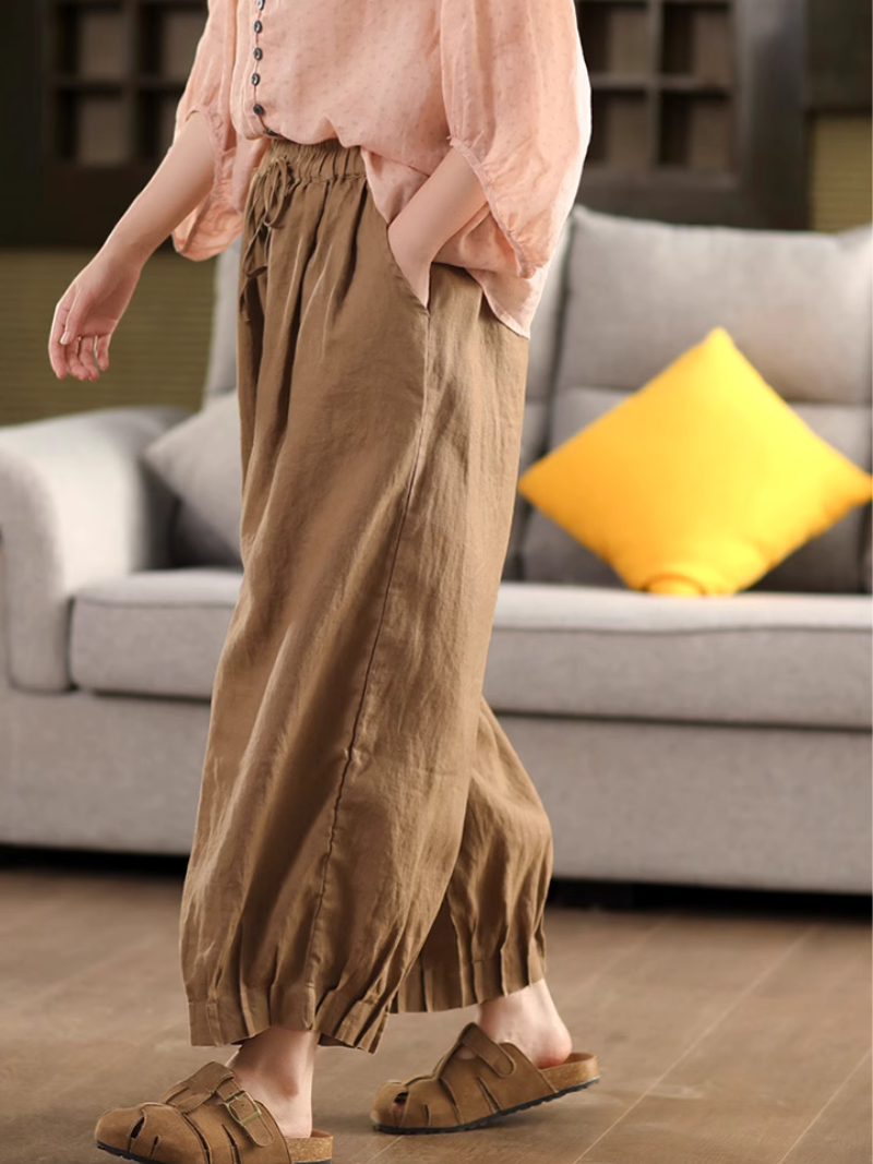 Women's Artistic Style & Cool Solid Color Plaid Bottom