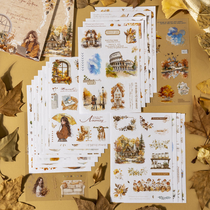 20 Sheets Autumn Theme Stickers Book QTQJ