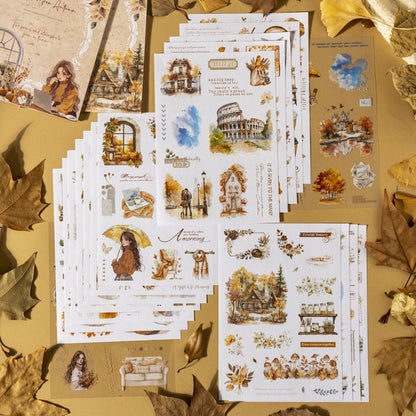 20 Sheets Autumn Theme Stickers Book QTQJ