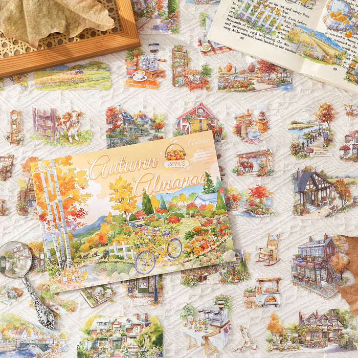 20 Sheets Seasonal Landscape PET Stickers Book SSFJ