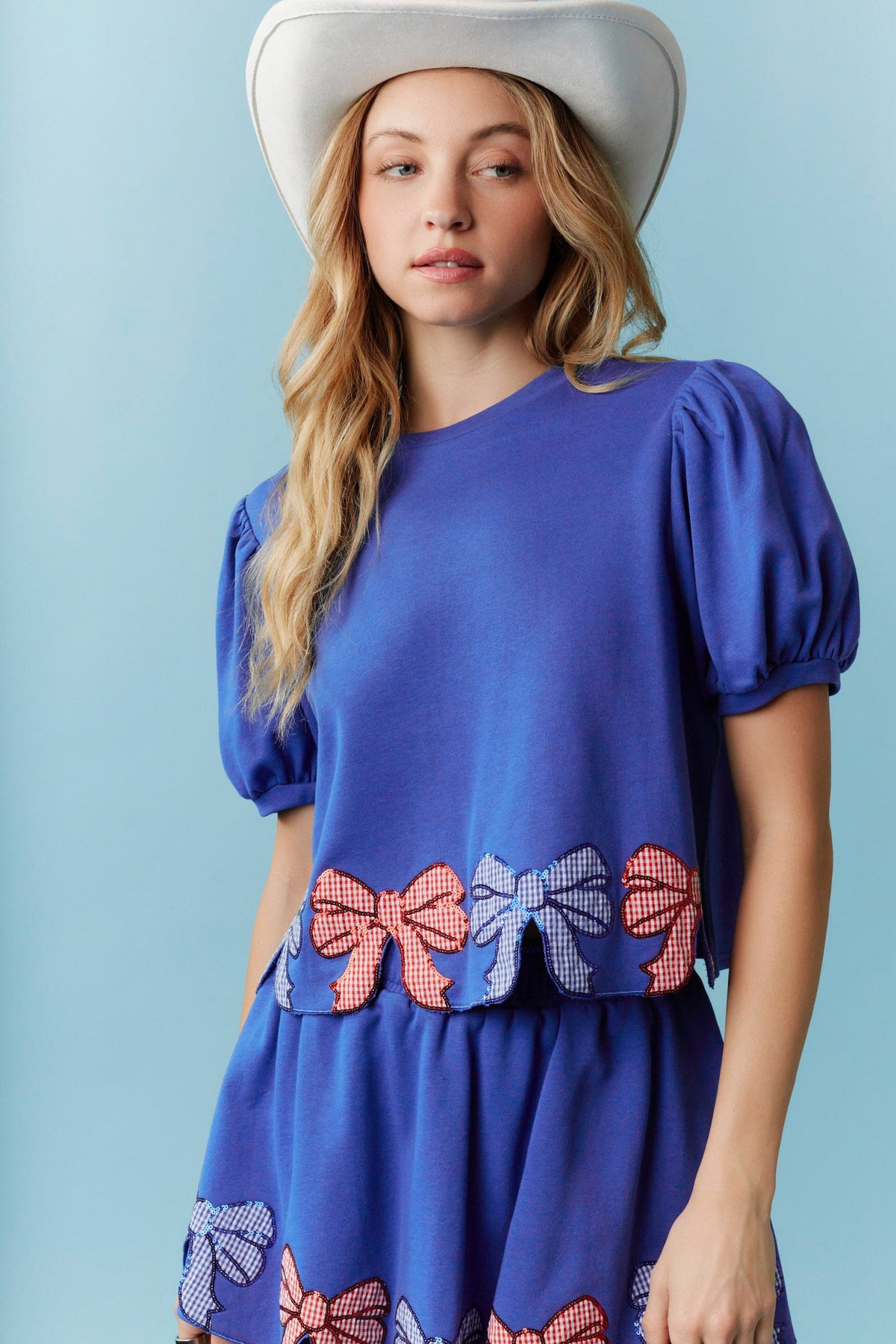 Bow gingham short set