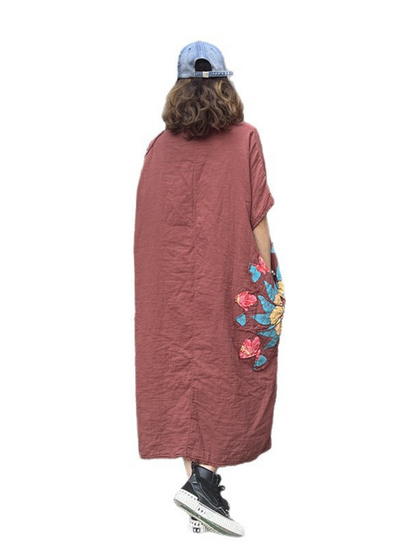 Women's Summer Stylish Patch Side Pocket  A-Line Dress