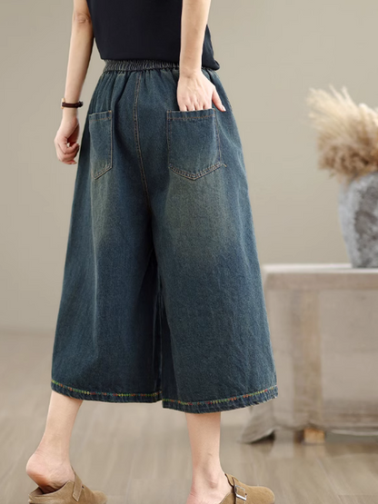 Women's Summer Trendy Fashionable Pockets Button Bottom