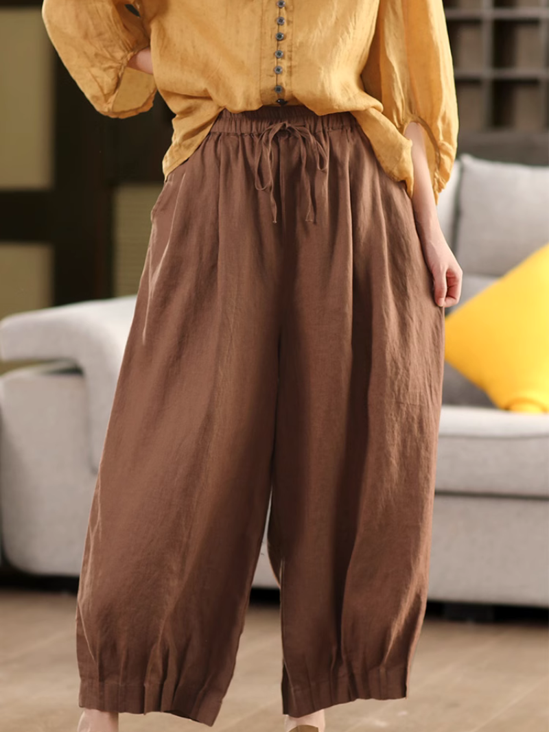 Women's Artistic Style & Cool Solid Color Plaid Bottom
