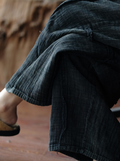 Women's Raw Edge Casual Loose Versatile Elastic Bottom