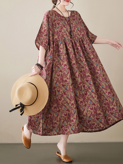 Always Remember Me Women's Round Neck Smock Dress