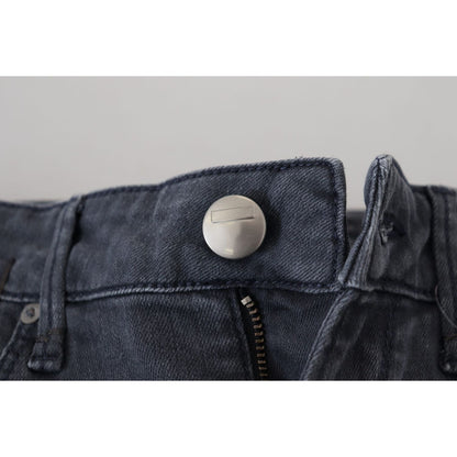 Acht Gray Cotton Skinny Low Waist Women Casual Denim Jeans