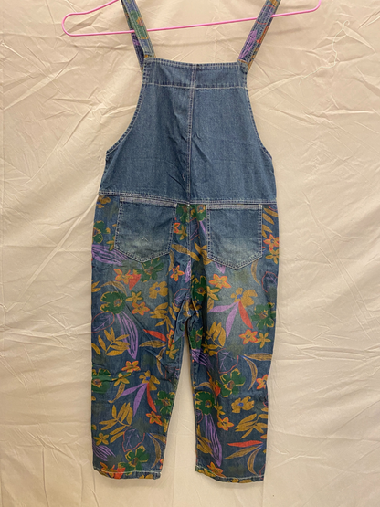 It’s My Life Flower Printed Denim Overall Dungarees