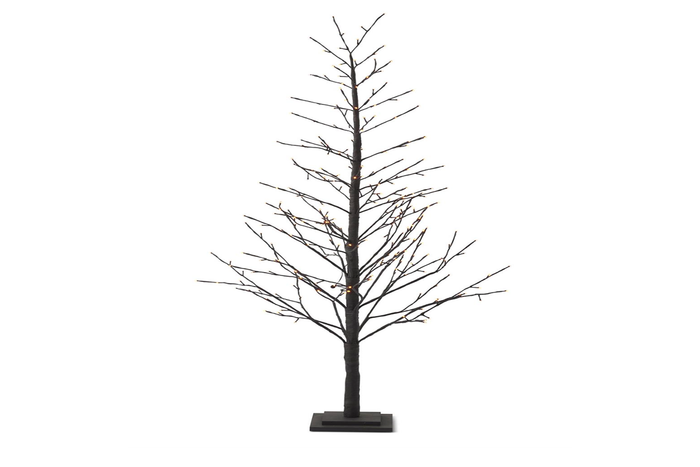 5.5' Black w/ Orange Lights Halloween Twig Tree