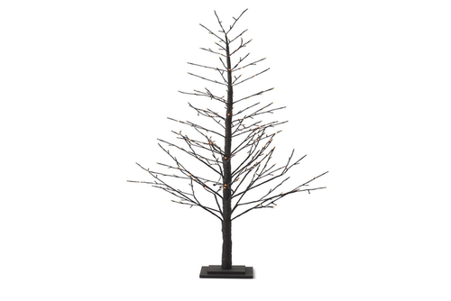 5.5' Black w/ Orange Lights Halloween Twig Tree