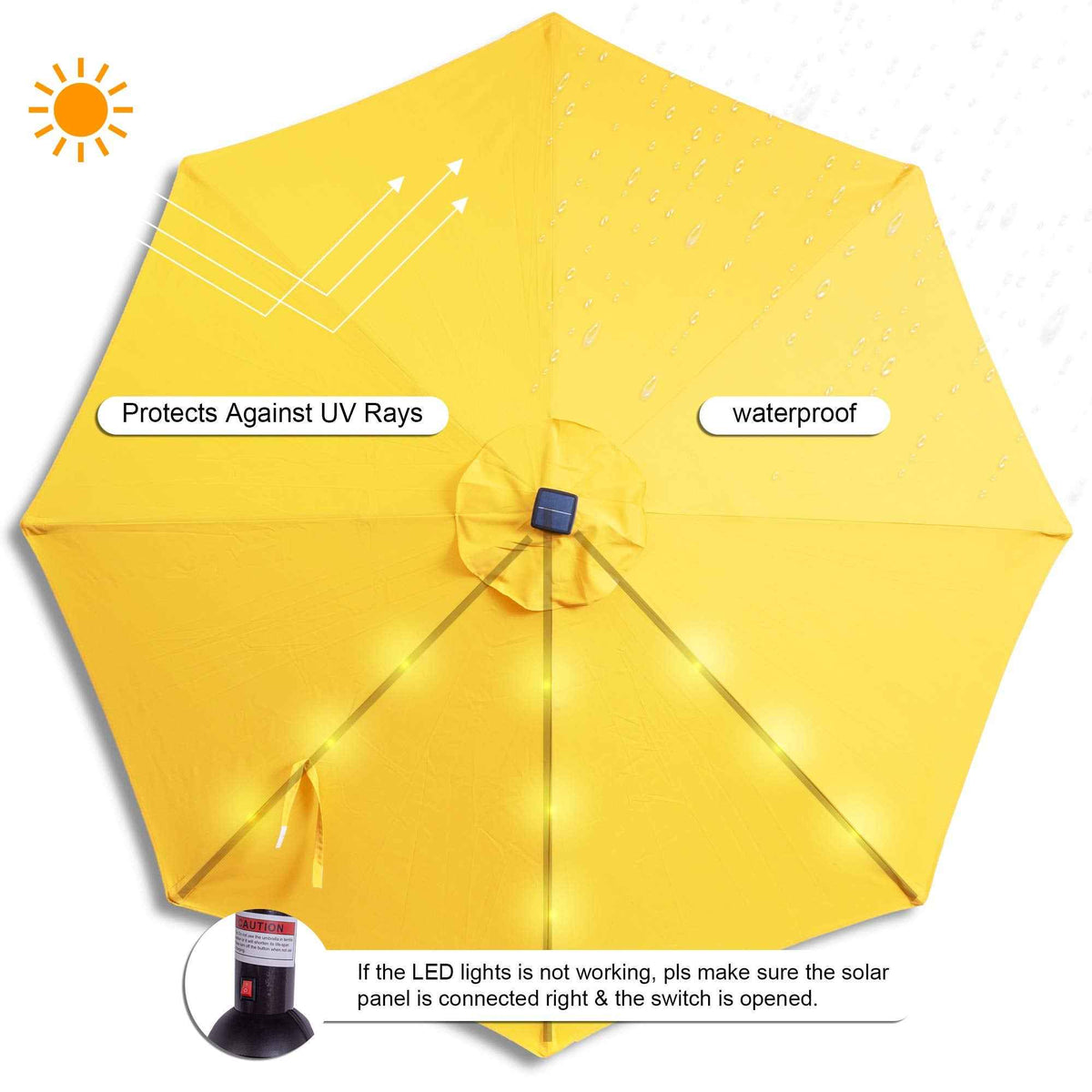 7ft Outdoor Patio Umbrella with Tilt & Crank – UV-Resistant Sun Shade