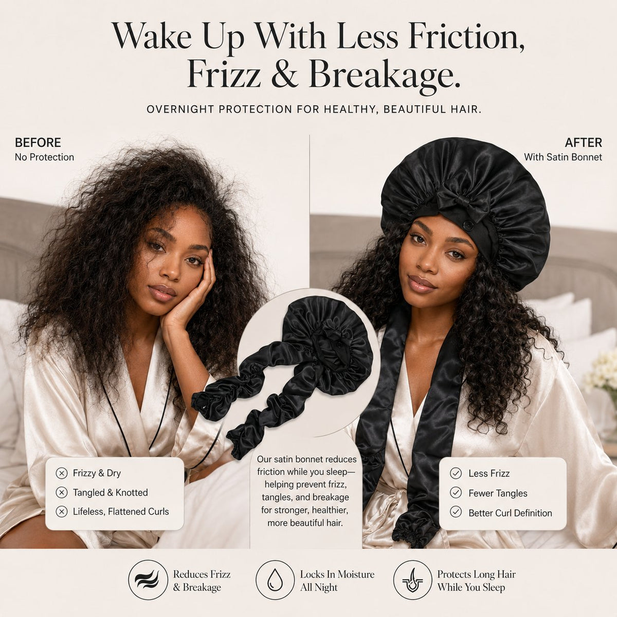 BUY 1 GET 1 FREEüî• Silk Bonnet for Long Curly Hair