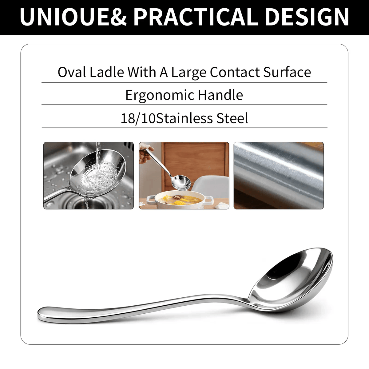 üç≤ 4/6 PCs Stainless Steel Soup Spoon Set