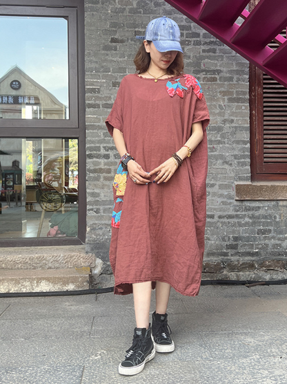Women's Summer Stylish Patch Side Pocket  A-Line Dress