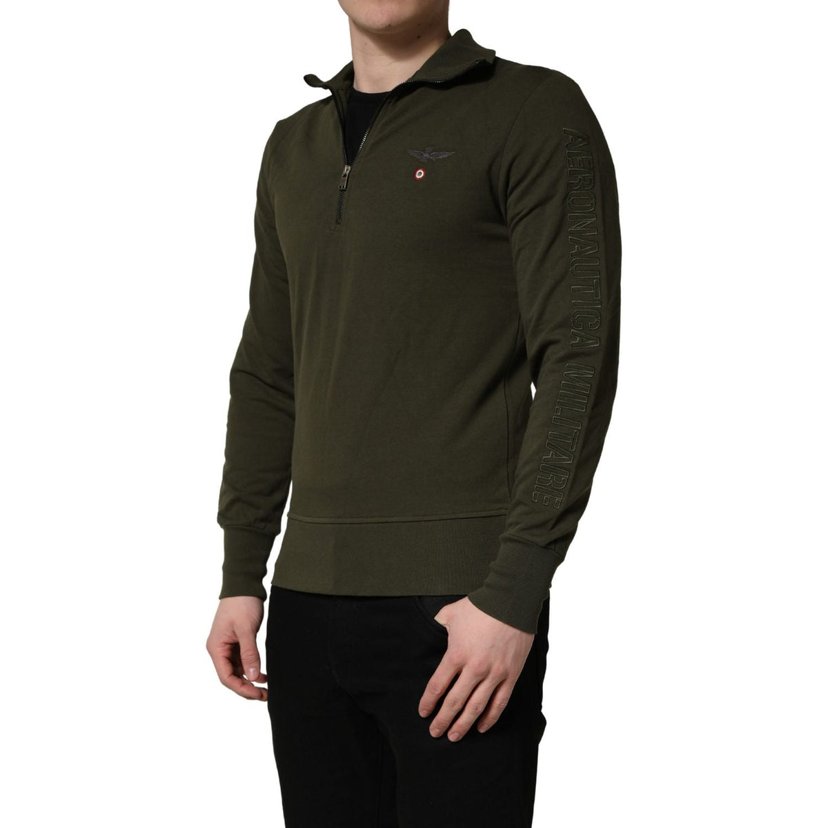 Aeronautica Militare MilitaryGreen HalfZip Sweatshirt Sweater