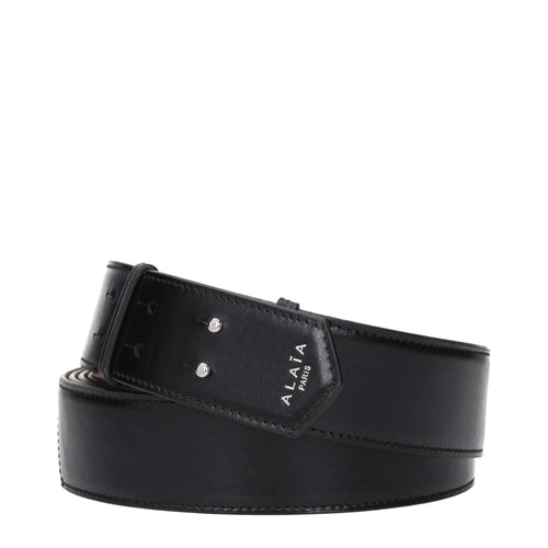 Alaïa Black Leather Regular Belt