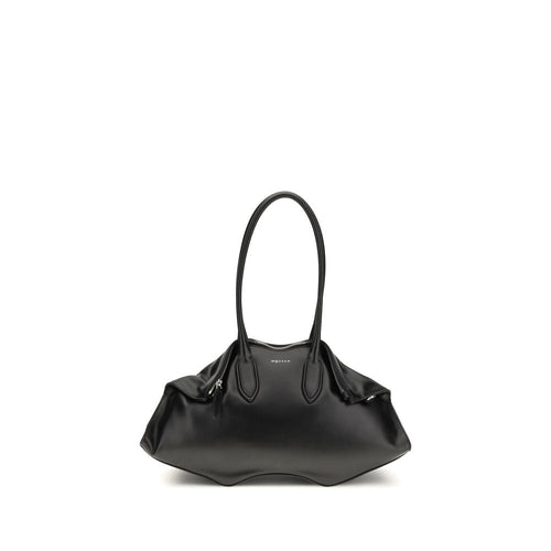 Alexander McQueen Black Calf Leather Bos Taurus Shoulder Bag