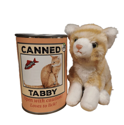 Canned plush animale