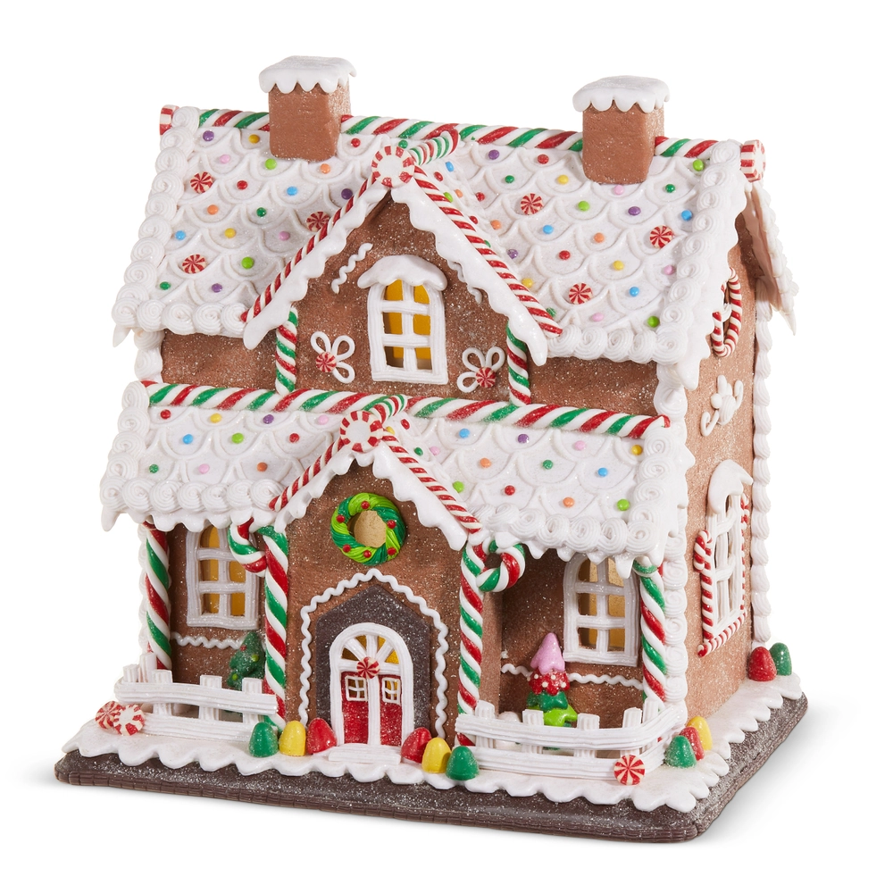 12.25” lighted gingerbread house