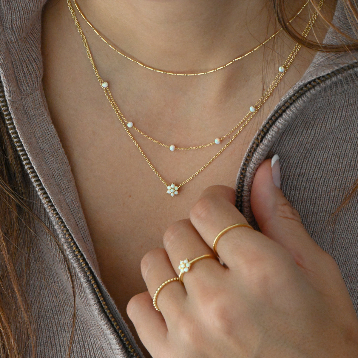 Opal Beaded Necklace