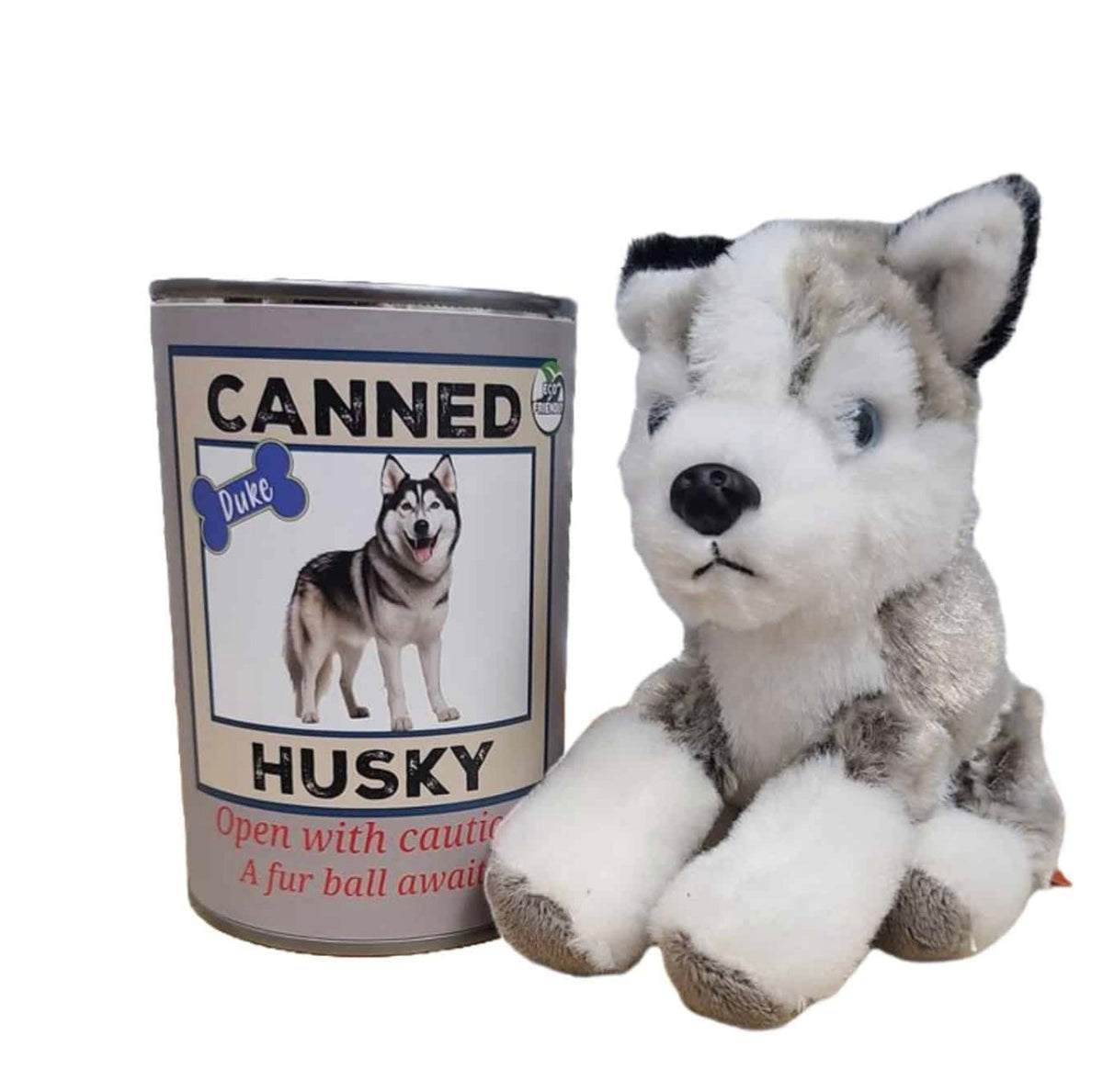 Canned plush animale