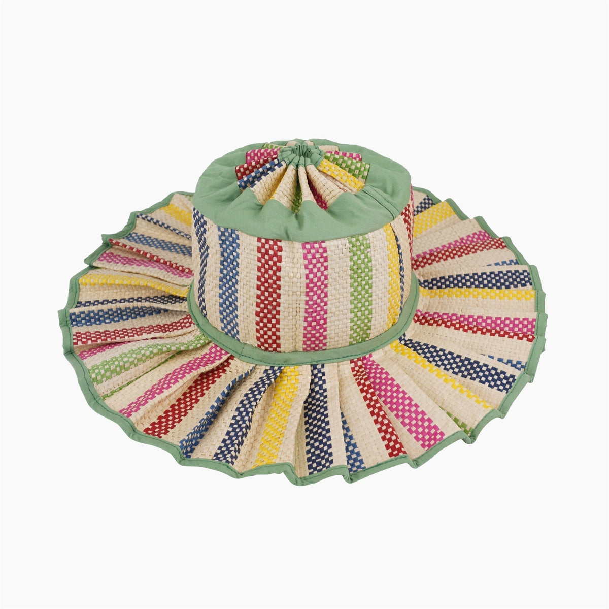 Handmade Foldable Straw Sun Hat for Women ‚Äì UPF 50+ Wide Brim Pleated Beach Hat with Ponytail Opening & Packable Roll-Up Design
