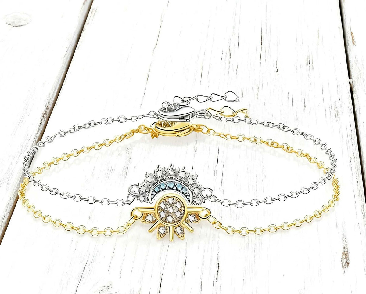 üì¢üì¢40% OFF !! ‚è∞Sun and Moon Pendant Necklace with Rhinestones