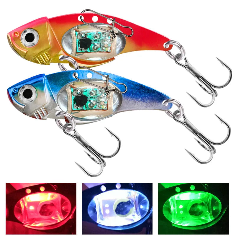 Underwater LED LIGHED VIBRATION SINKING LURE-SALTWATER JIGGING LED Flashing Light Squid Bait Lure fishfinder