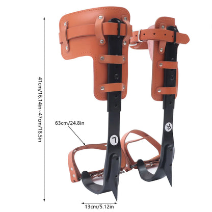 Tree Climbing Spike Set Pole Climbing Spurs Climber Gaffs+Strap Adjustable 100kg